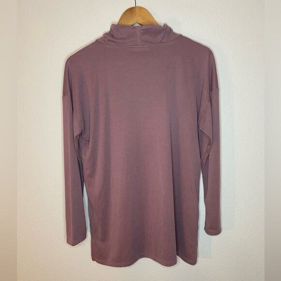 J. Jill Pure Jill Soft Viola Mauve Long Sleeve Ribbed Knit Sand-Washed Tunic - Picture 5 of 6